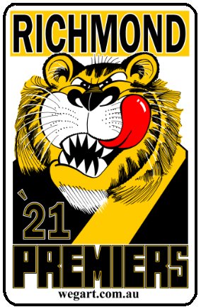 1921 Richmond Tigers WEG Fridge Magnet Includes POST IN AUST